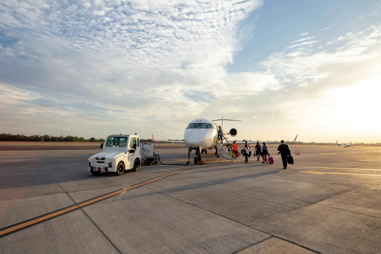 Passengers boarding